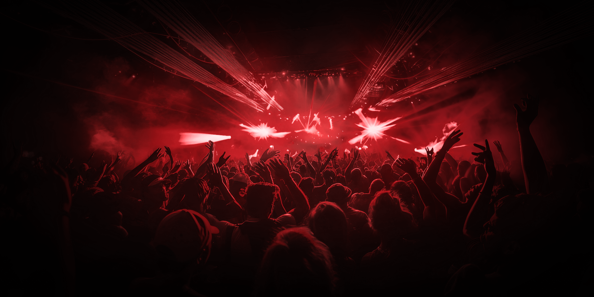 Red laser rave crowd — Wallsteyn Legendary Jumpstyle Kicks
