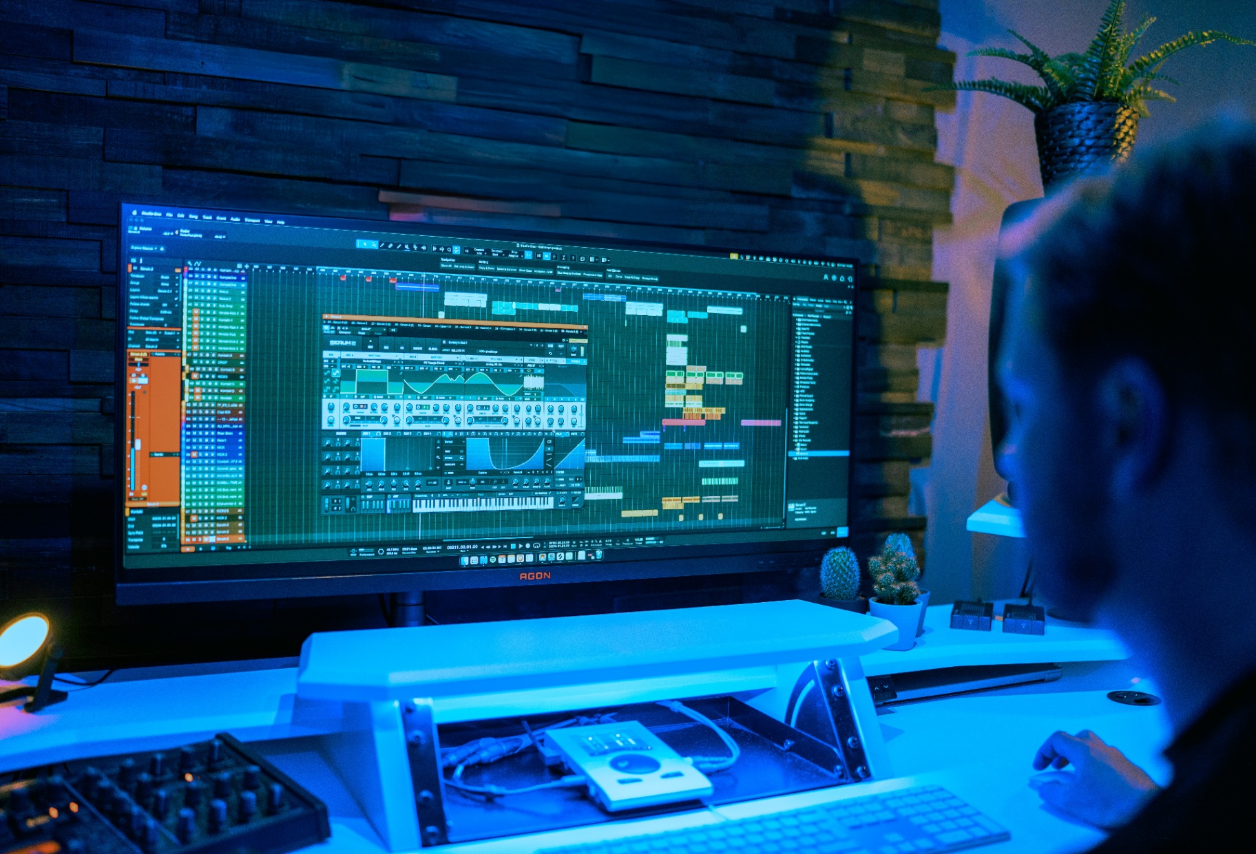 Studio setup with Serum synthesizer